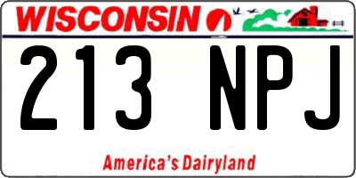 WI license plate 213NPJ