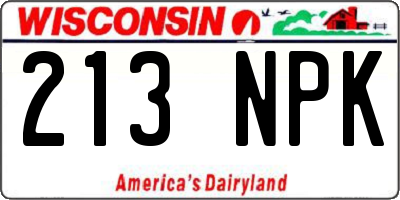 WI license plate 213NPK