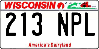 WI license plate 213NPL