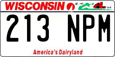 WI license plate 213NPM