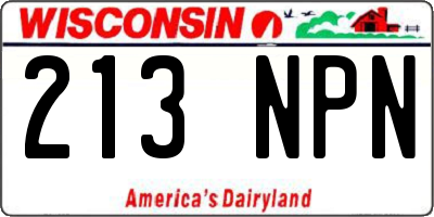 WI license plate 213NPN