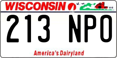 WI license plate 213NPO