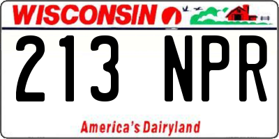 WI license plate 213NPR