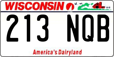 WI license plate 213NQB