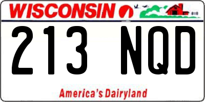 WI license plate 213NQD