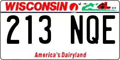 WI license plate 213NQE