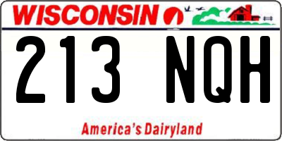 WI license plate 213NQH