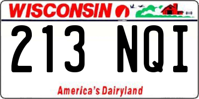 WI license plate 213NQI