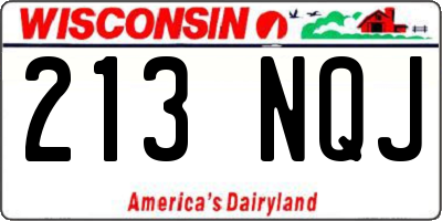 WI license plate 213NQJ