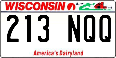 WI license plate 213NQQ