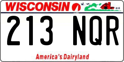WI license plate 213NQR