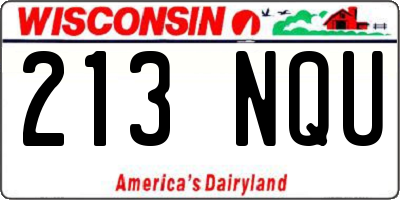 WI license plate 213NQU