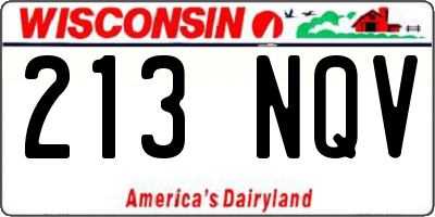 WI license plate 213NQV
