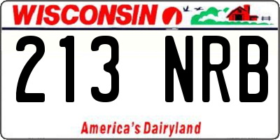 WI license plate 213NRB