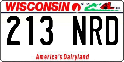 WI license plate 213NRD