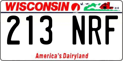 WI license plate 213NRF