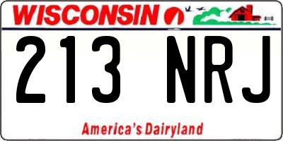 WI license plate 213NRJ