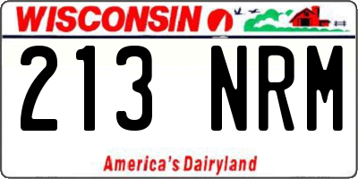 WI license plate 213NRM