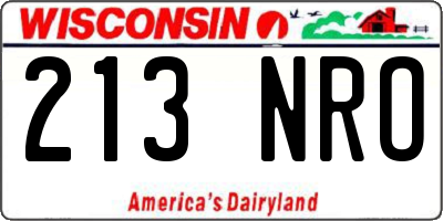 WI license plate 213NRO