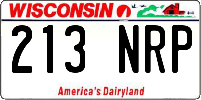 WI license plate 213NRP