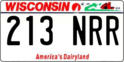 WI license plate 213NRR