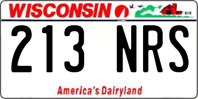 WI license plate 213NRS