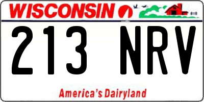 WI license plate 213NRV