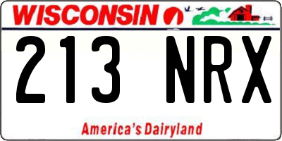 WI license plate 213NRX
