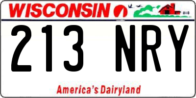 WI license plate 213NRY
