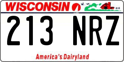 WI license plate 213NRZ
