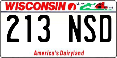 WI license plate 213NSD