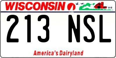 WI license plate 213NSL
