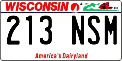 WI license plate 213NSM