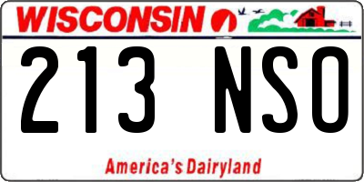 WI license plate 213NSO
