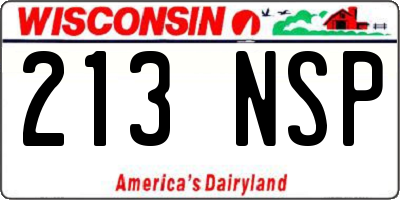 WI license plate 213NSP