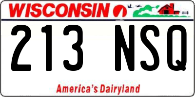 WI license plate 213NSQ