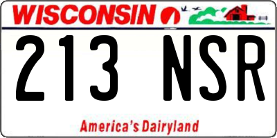 WI license plate 213NSR