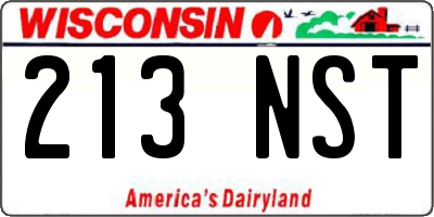 WI license plate 213NST