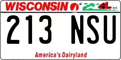 WI license plate 213NSU