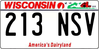 WI license plate 213NSV