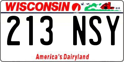 WI license plate 213NSY