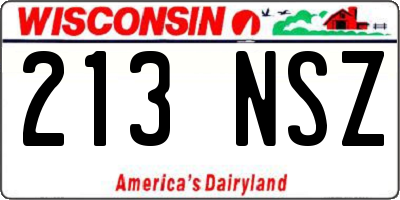 WI license plate 213NSZ