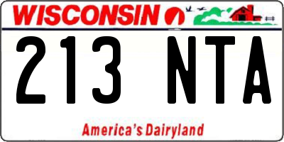 WI license plate 213NTA