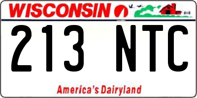 WI license plate 213NTC