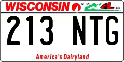 WI license plate 213NTG