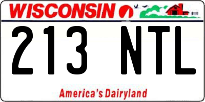 WI license plate 213NTL