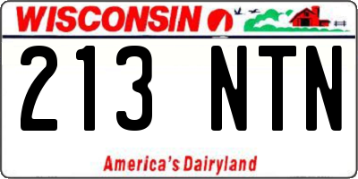 WI license plate 213NTN