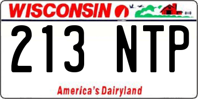 WI license plate 213NTP