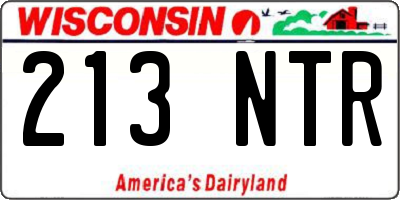 WI license plate 213NTR