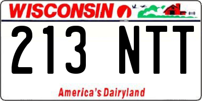 WI license plate 213NTT